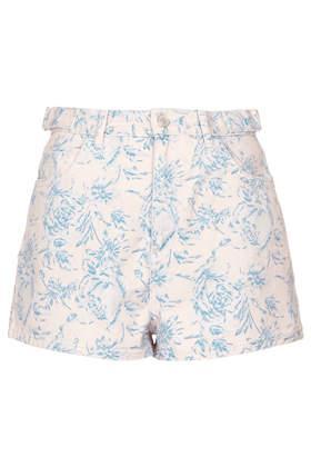 Topshop Moto Pastel Floral Mom Shorts