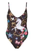 Topshop *fairy Tale Unicorn Print Swimsuit By Jaded London