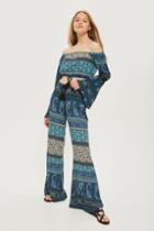 Topshop Printed Flared Trousers By Band Of Gypsies