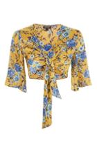 Topshop Floral Front Knot Top