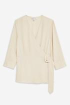 Topshop Tall Buckle Wrap Blouse