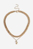 Topshop *rose Chain Multirow Necklace