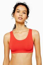 Topshop Red Seamless Sporty Crop