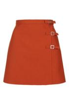 Topshop Raw Edge Buckle A-line Skirt