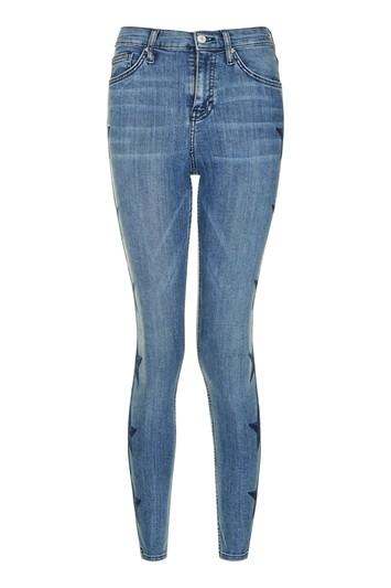 Topshop Moto Star Embroidered Jamie Jeans