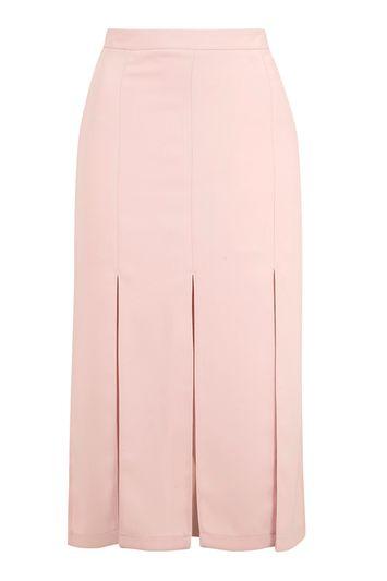 Topshop Spliced Panel Midi Skirt