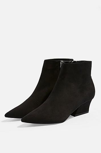 Topshop Brink Black Heeled Point Boots