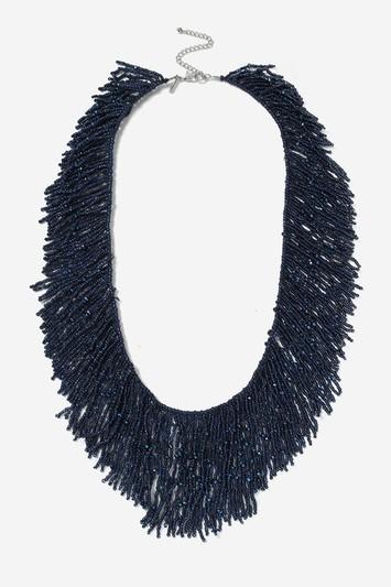 Topshop Seed Bead Tassel Collar Necklace