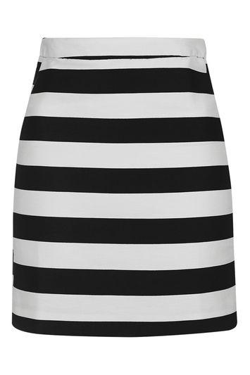 Topshop Tall Bold Stripe Mini Skirt