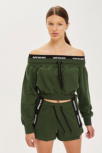 Topshop Custom Bardot Sweatshirt By Ivy Park