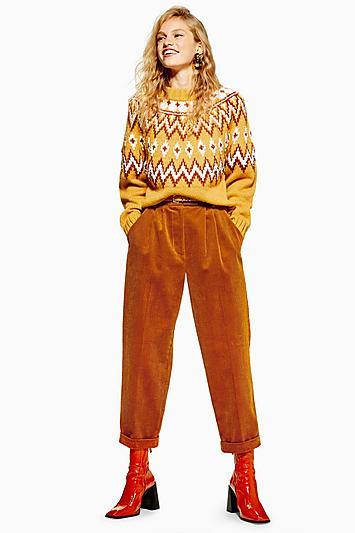 Topshop Corduroy Button Trousers