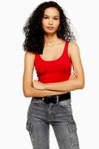 Topshop Red Cropped Camisole Top