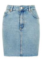 Topshop Moto Raw Hem Denim Skirt