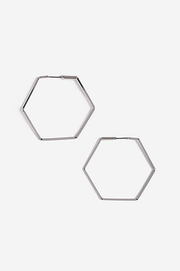 Topshop *hexagon Hoop Earrings