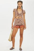 Topshop Printed Tie Shorts By Band Of Gypsies