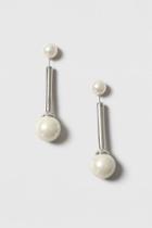 Topshop Pearl Bar Front And Back Earrings