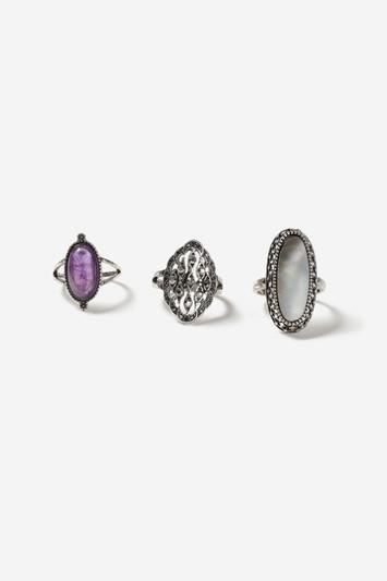 Topshop Stone Rings Multipack