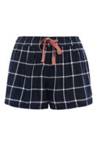Topshop Navy Window Check Shorts
