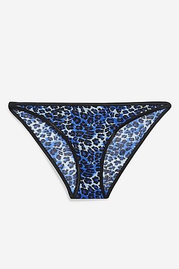 Topshop Leopard Print Mesh Mini Knickers