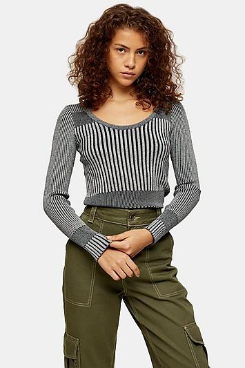 Topshop Wide Scoop Knitted Top