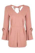 Topshop Petite Tie Sleeve Playsuit