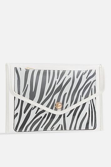 *zebra Clear Clutch Bag By Koko Couture