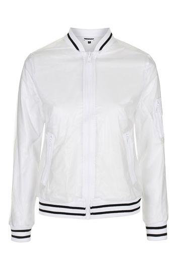 Topshop See-through Plastic Bomber Jacket