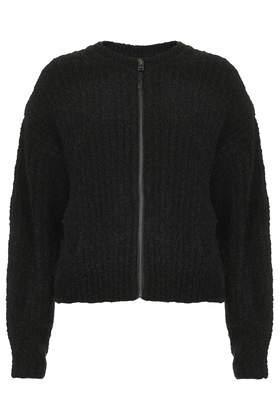 Topshop Boucle Bomber Cardigan Jacket