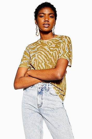 Topshop Camouflage Tiger Mesh T-shirt