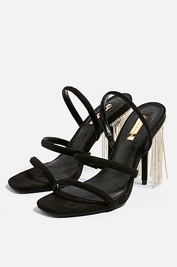 Topshop Rain Fringe Strappy Sandals