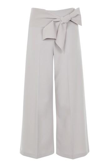 Topshop Tie Belt Crop Wide Leg Trousers