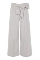 Topshop Tie Belt Crop Wide Leg Trousers