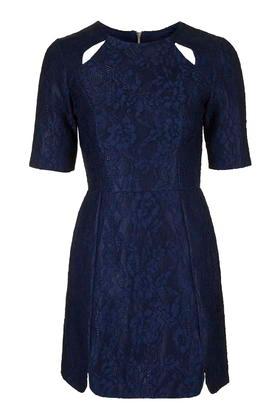 Topshop Bonded Lace A-line Dress