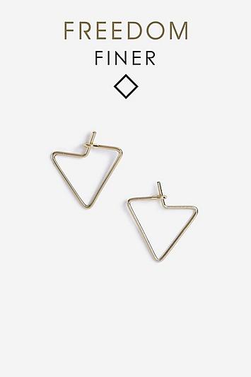 Topshop Freedom Finer Triangle Hoop Earrings