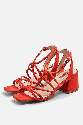Topshop Sydney Red Tubular Sandals