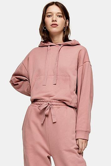 Topshop Considered Pink Organic Cotton Hoodie
