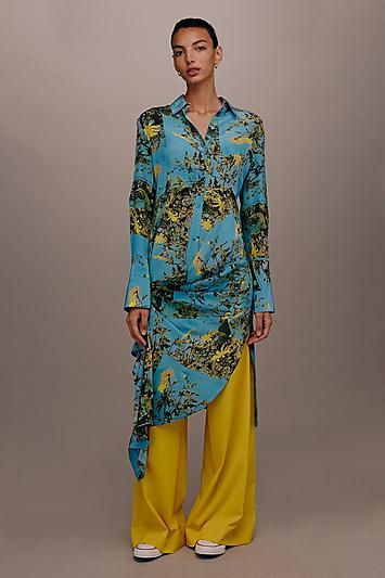 Topshop *gather Shirt Dress By Boutique