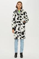 Topshop Cow Print Coat