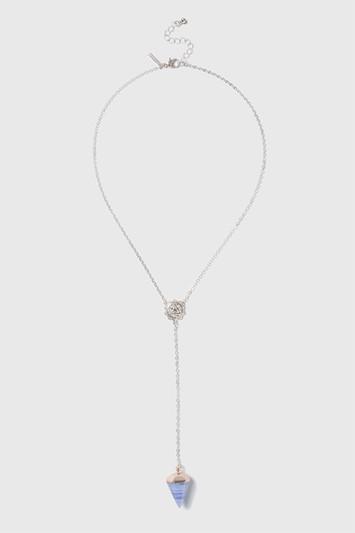 Topshop Stone Shard Drop Lariat Necklace