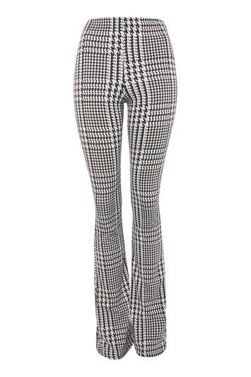 Topshop Tall Checked Jaquard Flared Trousers