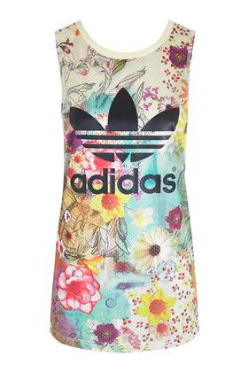 Topshop Printed Trefoil Tank By Adidas Originals