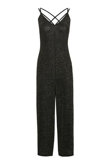 Topshop Glitter Strappy Culotte Jumpsuit