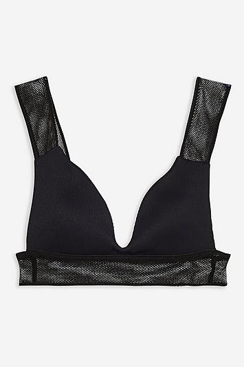 Topshop Fishnet Elastic Cropped Bikini Top