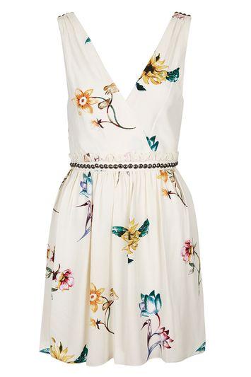 Topshop Floral Wrap Front Sun Dress