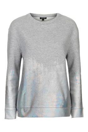 Topshop Holographic Ombre Sweatshirt