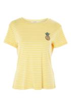 Topshop *pineapple Embroidered T-shirt By Glamorous