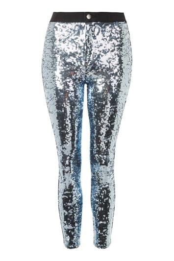 Topshop Moto Disco Sequin Joni Jeans