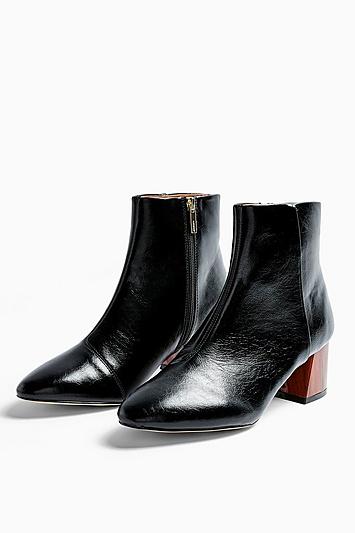 Topshop Birch Black Block Boots