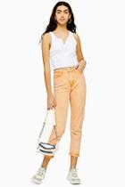 Topshop Orange Acid Wash Mom Jeans