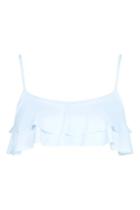 Topshop Frill Crop Bikini Top